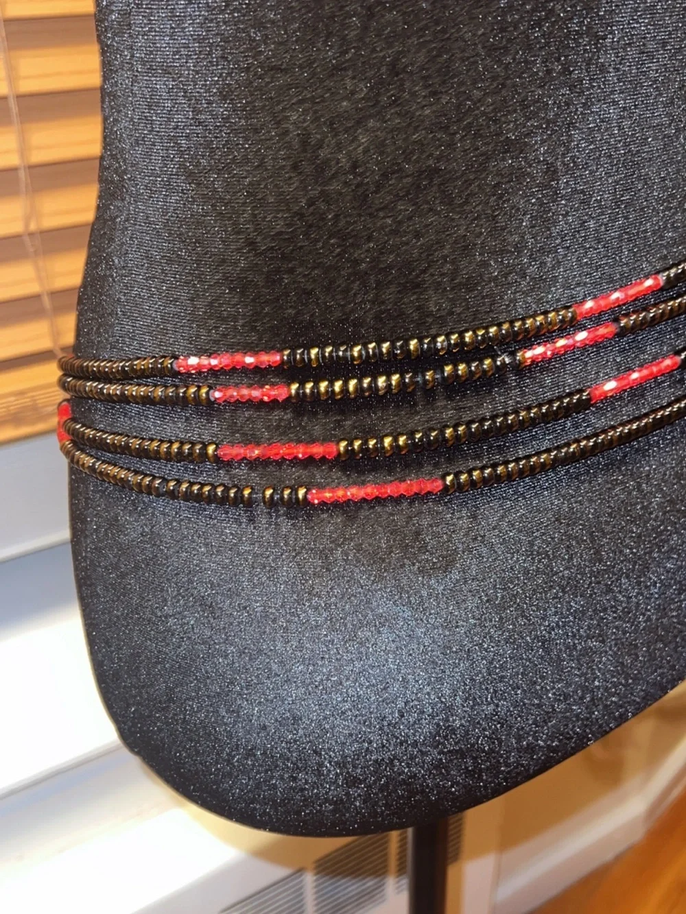 Beaded Multi-Strand Waist Chain with Red Accents handmade